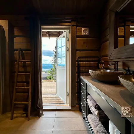 New Log With Sauna, Waxing Shed & Bench At * Sjusjøen