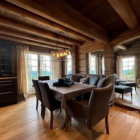 New Log With Sauna, Waxing Shed & Bench At 펜션 Sjusjøen