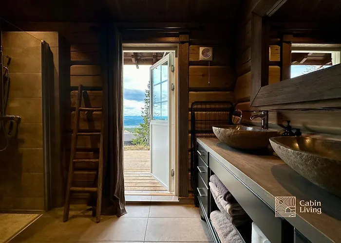New Log With Sauna, Waxing Shed & Bench At * Sjusjøen